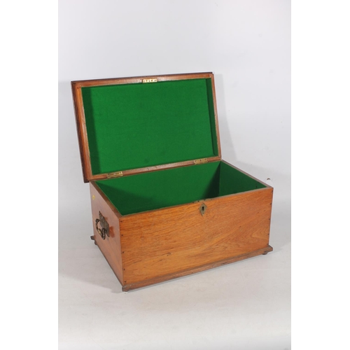 190 - Mahogany hinge top box, 49cm wide.