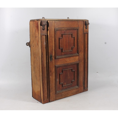 47 - Victorian small oak panelled cabinet, H61cm.