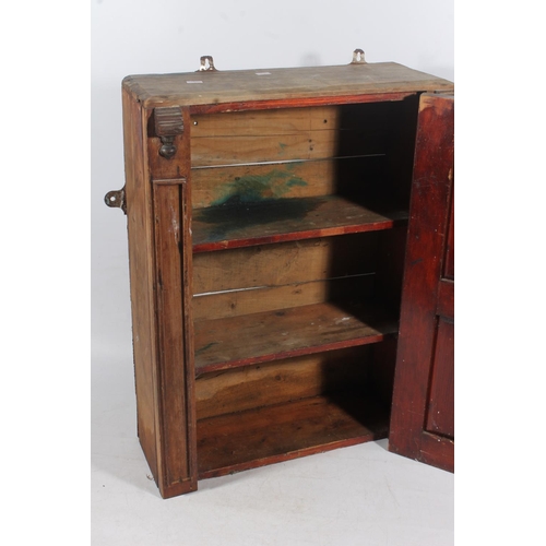 47 - Victorian small oak panelled cabinet, H61cm.