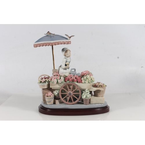 5 - Lladro Flowers of the Season porcelain figurine on wooden base model 1454.