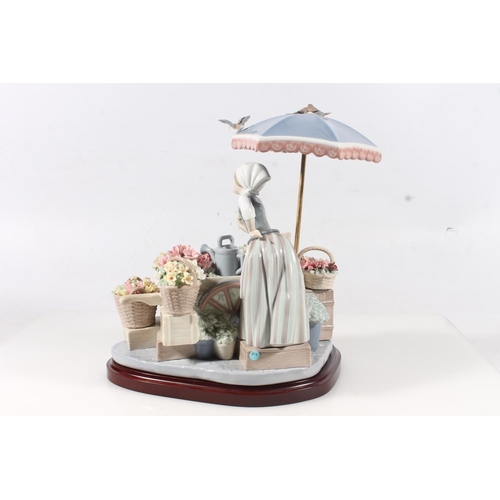 5 - Lladro Flowers of the Season porcelain figurine on wooden base model 1454.