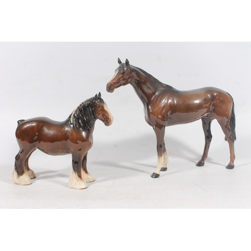 51 - Two Beswick horses and two Beswick ponies.