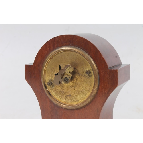 57 - Edwardian mahogany mantel clock, H18cm.