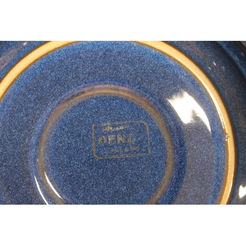 59 - Denby blue glaze pottery breakfast set.