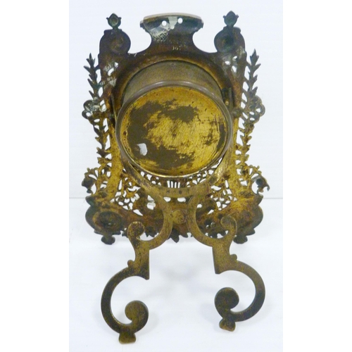 382 - Antique brass girandole plaque, possibly Dutch, 18th century, decorated with raised putti and floral... 