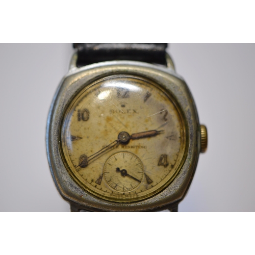 297 - Rolex Oyster shock-resisting gent's manual wind wristwatch, c. 1949-50, steel-cased, shaped bezel, o... 