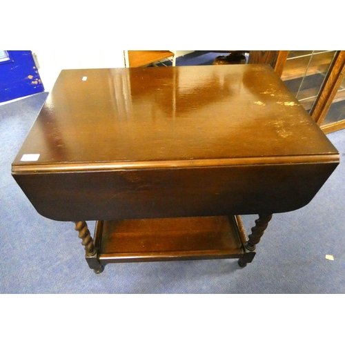 166 - Small barley twist drop leaf side table.