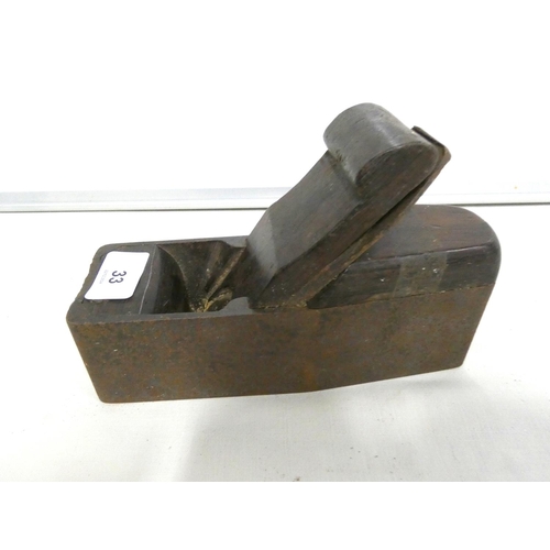 33 - Antique smoothing woodworking plane by Rookes Brothers.