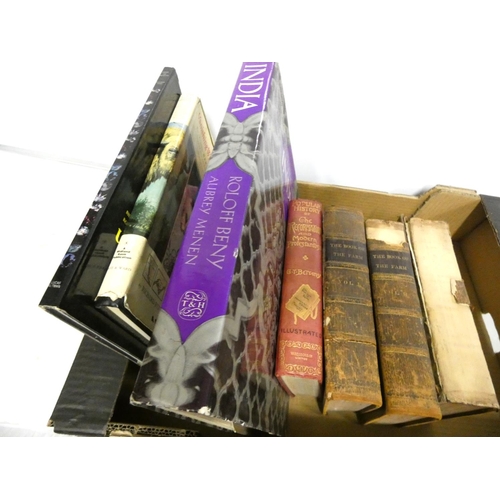 42 - Box of vintage books including three volumes of The Book of the Farm.