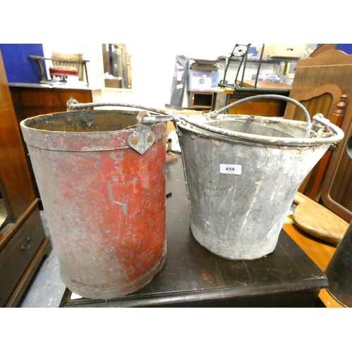 459 - Various galvanised buckets.