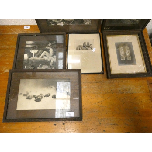 461 - Collection of vintage black and white prints.