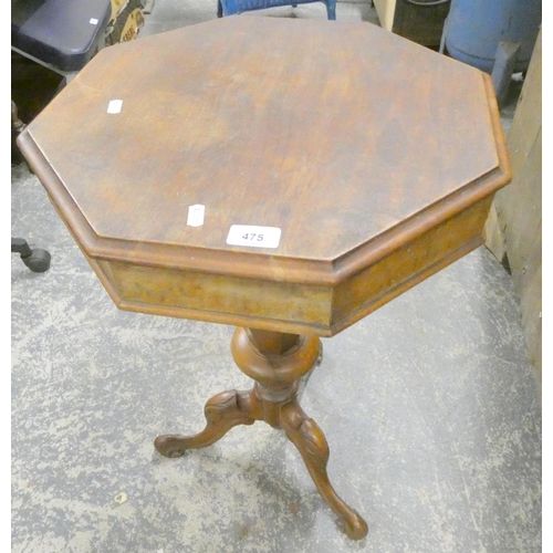 475 - 19th century walnut sewing table.