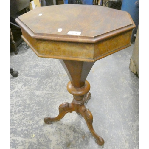 475 - 19th century walnut sewing table.