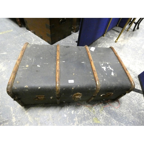 485 - Two large vintage travel trunks.