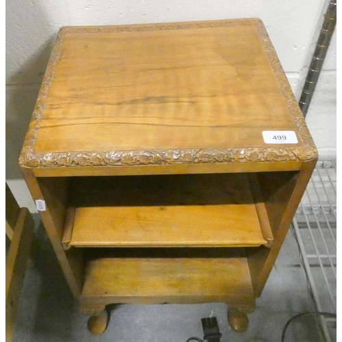 499 - Two tier pot cupboard and a modern gout stool. (2)