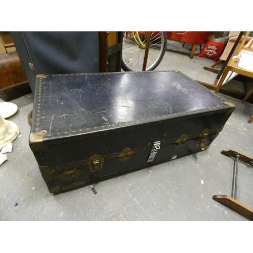 5 - Large antique travelling wardrobe trunk and Antler vintage case. (2)