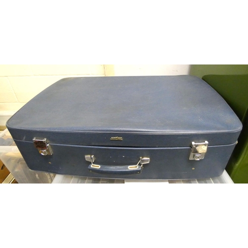 5 - Large antique travelling wardrobe trunk and Antler vintage case. (2)