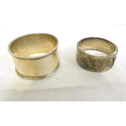 63 - Two silver napkin rings (a/f) 33.7g gross.