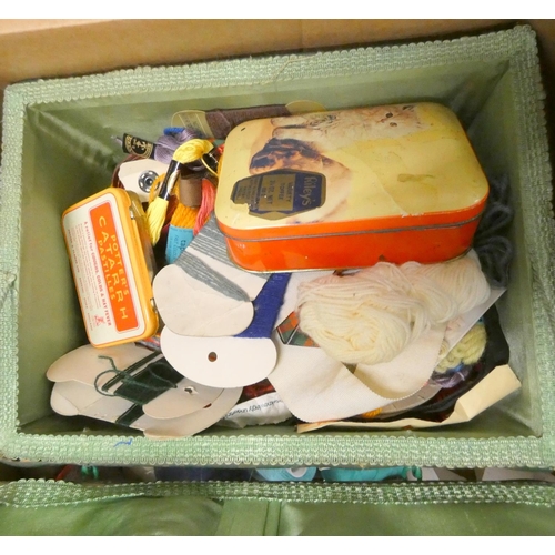 81 - Box of various cotton's and sewing items.