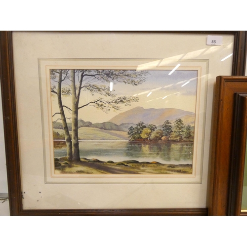 85 - Stuart Long, Lakeland watercolour and an unsigned watercolour. (2)