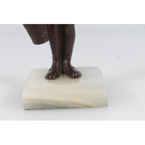 251 - Modern Art Deco style figurine of a girl with bucket and spade, H16cm.