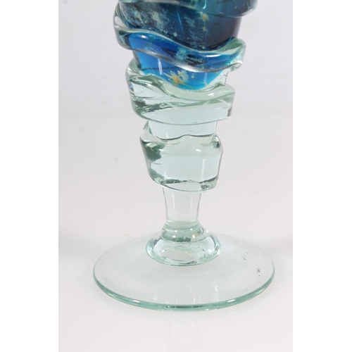 262 - Mdina trumpet form art glass vase, H22cm.