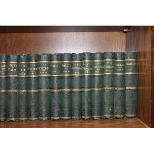 286 - Shelf of WM Thackeray books.