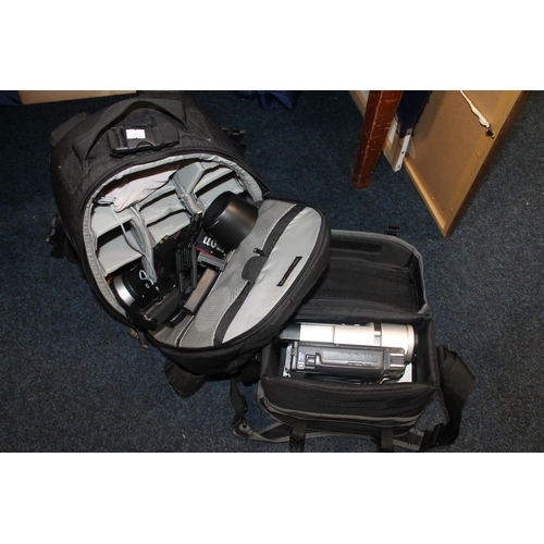 307 - Canon EOS camera, other accessories and lenses, DVC recorder etc.