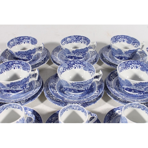 34 - Spode Italian blue and white pottery tea and coffee set for six.