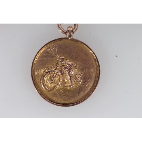 79 - Scottish Motorcycling interest; A 9ct gold hallmarked Coatbridge Airdrie & District Motorcycling... 