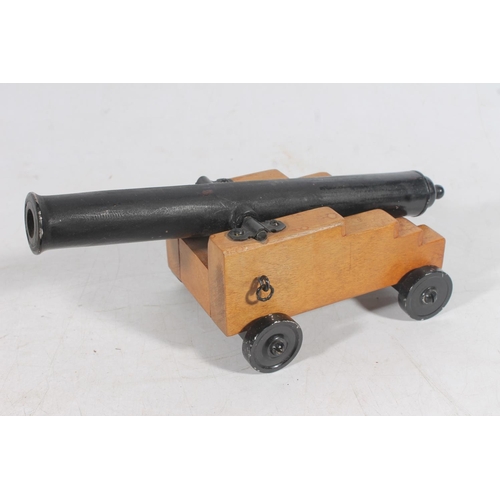 99 - Scratch built model of a cannon, three dress watches, Salters scales, commemorative coins and other ... 