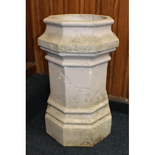 32 - Octagonal stoneware chimney pot, H62cm.