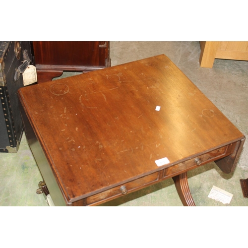 609 - Mahogany sofa table.