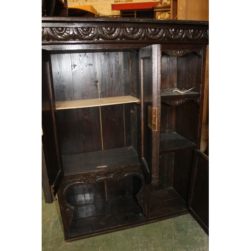 611 - 19thC carved wall cabinet.