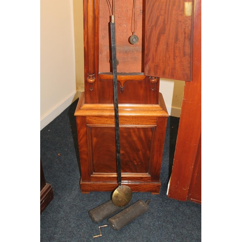 35 - Victorian Scottish longcase drum head clock, with two train eight day movement, the drum head hood a... 