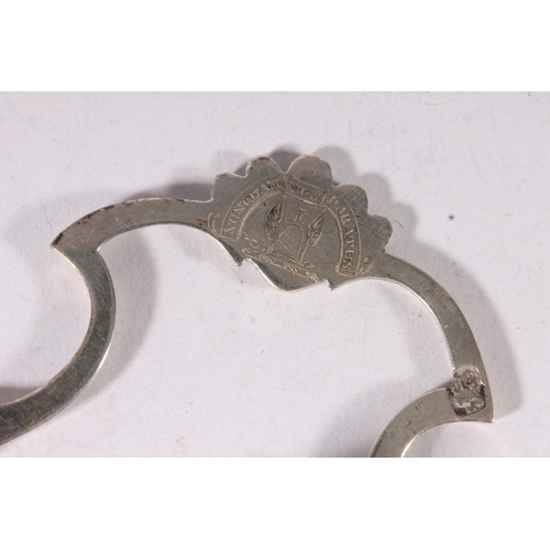 18 - Georgian silver lemon strainer, the cast handle on a reticulated bowl, London hallmarks, maker and d... 