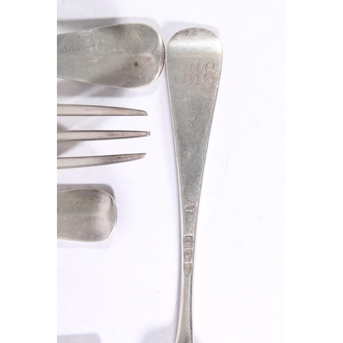 27 - Five Victorian silver forks together with six matching starter forks, principally Wakely and Wheeler... 