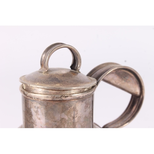 37 - A pair of ER.II Guernsey silver lidded milk jugs together with a small lidded cream jug, hallmarked ... 