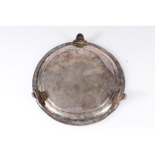 58 - Victorian silver salver, with beaded border on a round body, the centre with concentric designs and ... 