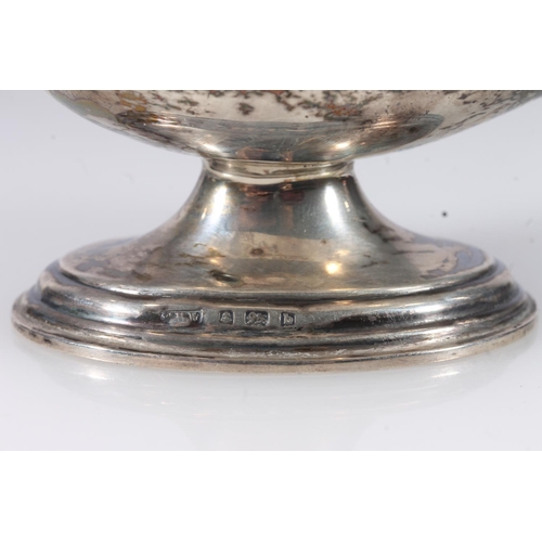 59 - Victorian silver small oil lamp in the form of a Genies lamp, WH Walter Birmingham 1901, L15.2cm.