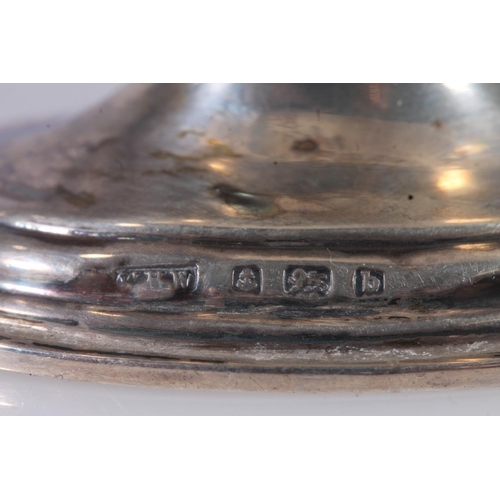 59 - Victorian silver small oil lamp in the form of a Genies lamp, WH Walter Birmingham 1901, L15.2cm.