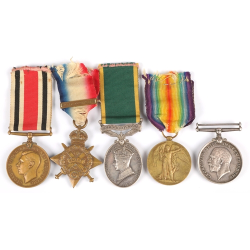 77 - Medals of 2110 Gunner O R Colquhoun of the Royal Field Artillery comprising WWI war medal and victor... 