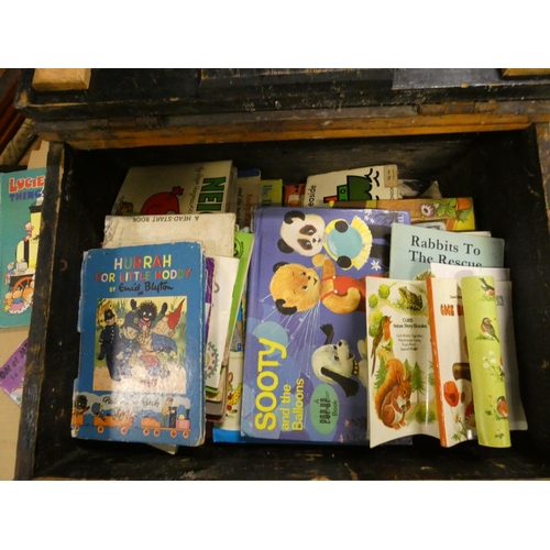 301 - Pine box of children's books to include Mr Men books.