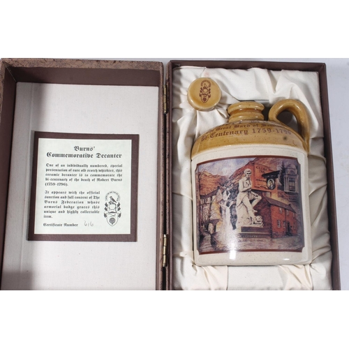 1432 - ROBERT BURNS Bi-Centenary Decanter Rare Old Scotch whisky, number 4 in the series of 4, bottled in a... 