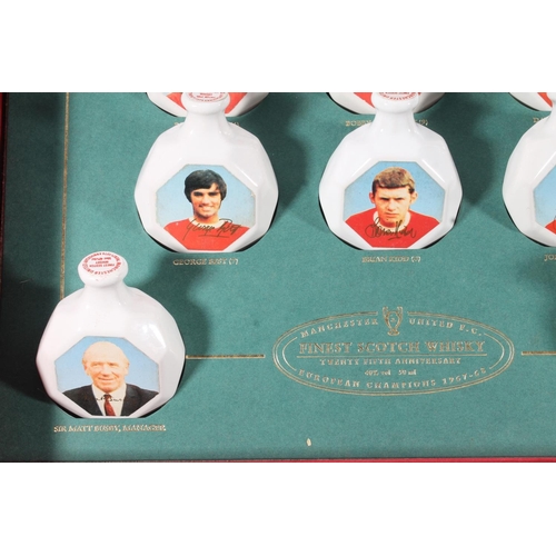 1434 - MANCHESTER UNITED thirteen whisky miniature set, bottled to commemorate the 25th anniversary of the ... 