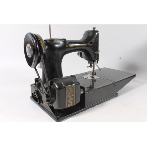 1456 - Singer 221K style model compact sewing machine, in original case.