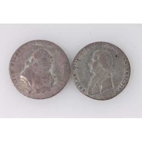 1615 - GERMAN STATES, KINGDOM OF PRUSSIA King Frederick William II (1786-1797) silver thaler 1707 and ... 