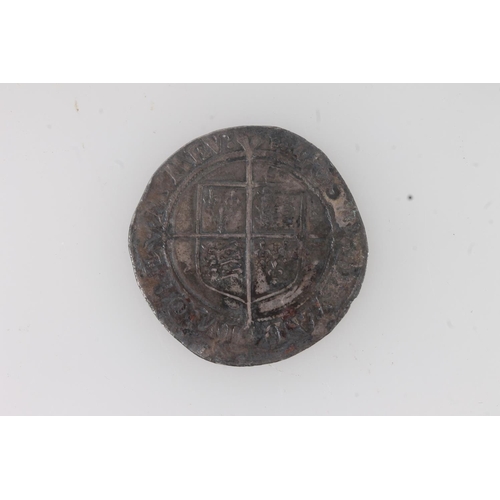 1656 - ENGLAND Queen Elizabeth I (1558-1603) hammered silver shilling, mintmark cross fleuree.