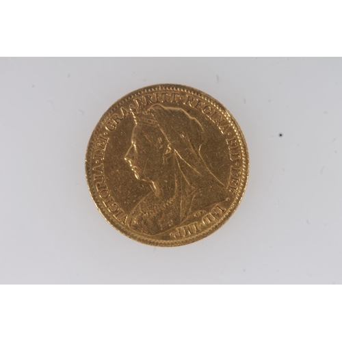 1713 - UNITED KINGDOM Queen Victoria (1837-1901) gold half sovereign 1898, old veiled head.