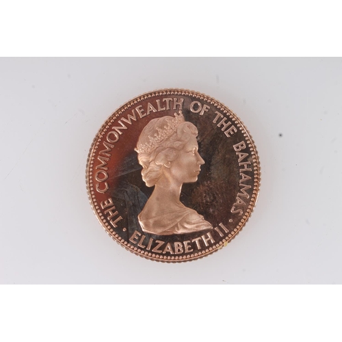 1718 - THE COMMONWEALTH OF THE BAHAMAS Queen Elizabeth II gold proof fifty dollars $50 1973, issued to comm... 